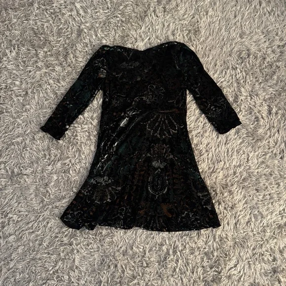Free People Black Velvet Crop Sleeve Dress - Picture 7 of 7
